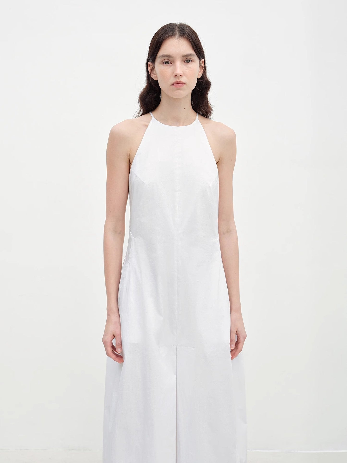 "Piano Music" halterneck waist-cinching cocoon dress-4