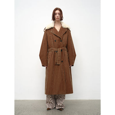 Fireladyfur  Detachable Wool Lapel Goose Down Parka"Windbreaker and Winter"