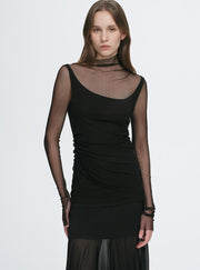 Double - Layer Oblique Collar Slim Fit Knitted T-Shirt - Starlit Wardrobe top