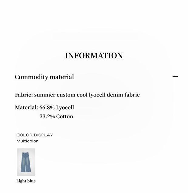 "Dream Street" Cool Lyocell Denim Drape Relaxed Elastic Waist Straight Leg Wide Leg Pants Summer - Starlit Wardrobe pants