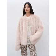 Fireladyfur Women's Casual Drop Shoulder Stand Collar Sheepskin Coat"Practical Wearism" - Starlit Wardrobe Sheepskin