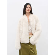 Fireladyfur Women's Casual Drop Shoulder Stand Collar Sheepskin Coat"Practical Wearism" - Starlit Wardrobe Sheepskin