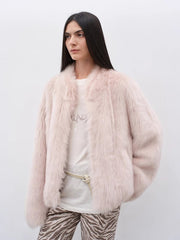 Fireladyfur Women's Casual Drop Shoulder Stand Collar Sheepskin Coat"Practical Wearism" - Starlit Wardrobe Sheepskin