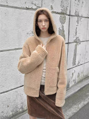 Fireladyfur Women's Hooded Merino Sheepskin Jacket“Bad boy” - Starlit Wardrobe Sheepskin