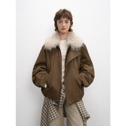 Fireladyfur Women's Warm Short Down Jacket with Raccoon Fur“Cutting - edge Style” - Starlit Wardrobe Parka