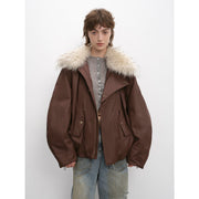 Fireladyfur Women's Warm Short Down Jacket with Raccoon Fur“Cutting - edge Style” - Starlit Wardrobe Parka