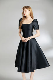 French Square Neck Flared Evening Dress - Starlit Wardrobe Dresses