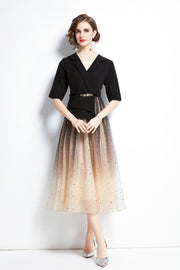 Gradient Champagne Formal Evening Dress – Elegant Women’s Evening Gown - Starlit Wardrobe Dresses