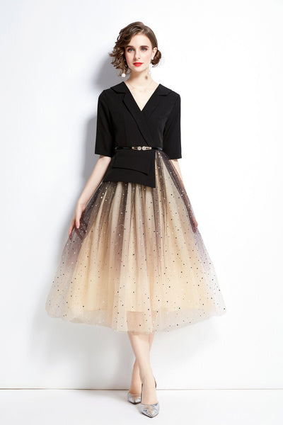 Gradient Champagne Formal Evening Dress – Elegant Women’s Evening Gown - Starlit Wardrobe Dresses