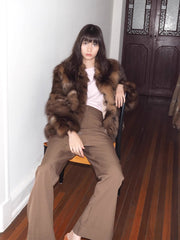 Leopard Resurgence Special limited edition natural color fox hair spotted fur coat - Starlit Wardrobe fox fur