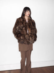 Leopard Resurgence Special limited edition natural color fox hair spotted fur coat - Starlit Wardrobe fox fur