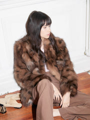 Leopard Resurgence Special limited edition natural color fox hair spotted fur coat - Starlit Wardrobe fox fur