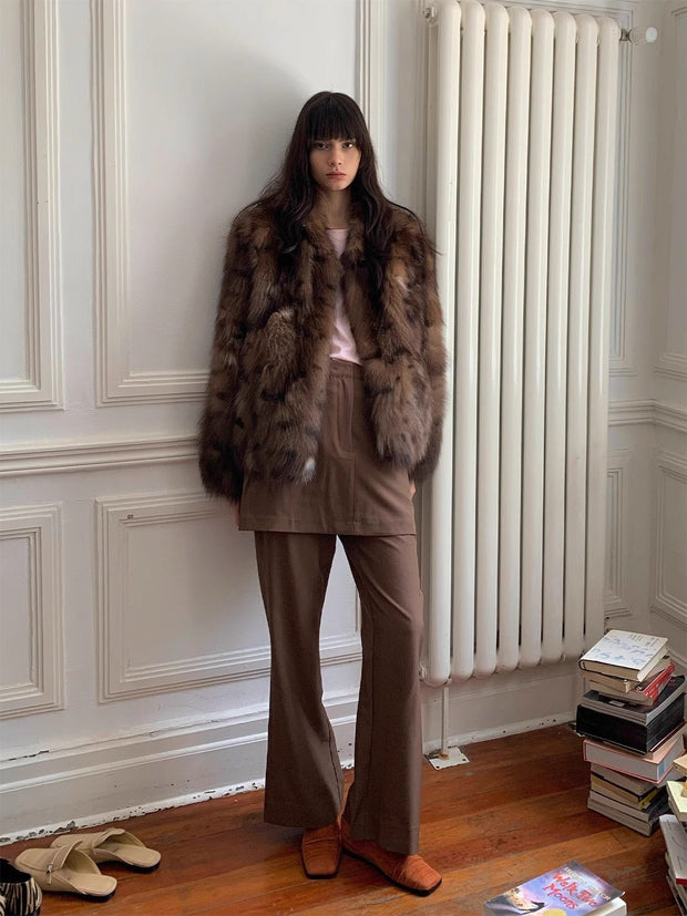 Leopard Resurgence Special limited edition natural color fox hair spotted fur coat - Starlit Wardrobe fox fur