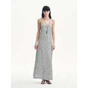 Linen Sequin Embroidery Summer Dress – Women’s Linen V - Neck Maxi - Starlit Wardrobe Dresses