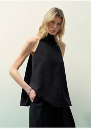 Luxury Mulberry Silk Sleeveless High Collar A - Line Top for Women - Starlit Wardrobe Vest