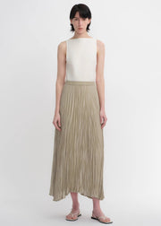 Mulberry silk custom pleated irregular hem skirt for women - Starlit Wardrobe skirts