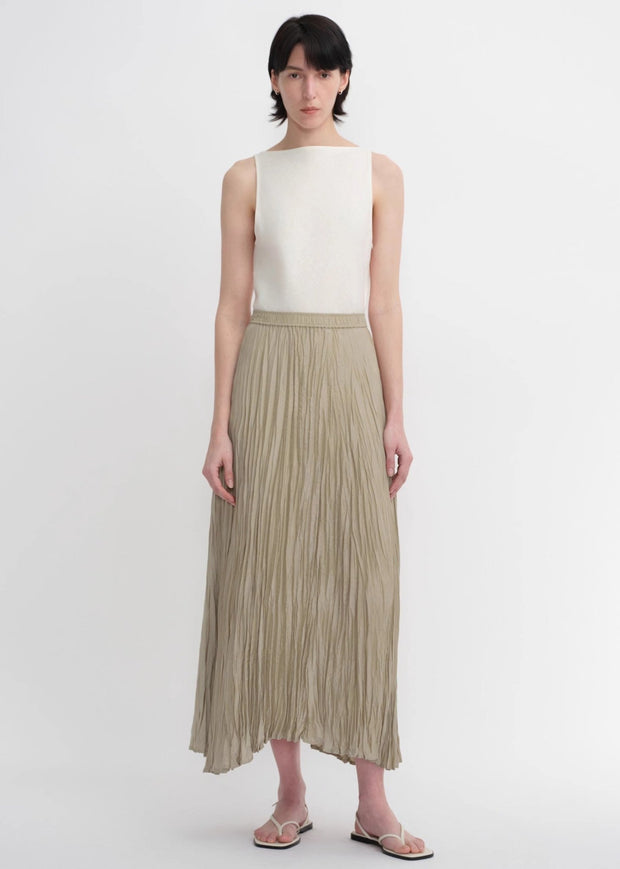 Mulberry silk custom pleated irregular hem skirt for women - Starlit Wardrobe skirts