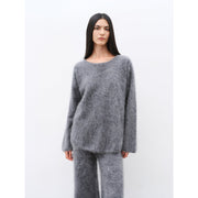 Purple Women's Sweater 2 Piece Outfit Cashmere jumper Comfortable Loose - Fit Crewneck Top Wide Leg Pants Fall Lounge Set Trendy Cozy Clothes "Half - Ripe Winter" - Starlit Wardrobe Outfit