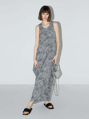 Serene Zen Tie - Dye Print Tank Dress – Artistic Women’s Summer Dress - Starlit Wardrobe Dresses