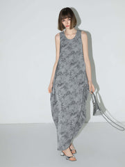Serene Zen Tie - Dye Print Tank Dress – Artistic Women’s Summer Dress - Starlit Wardrobe Dresses