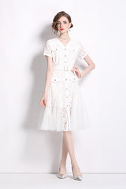 Slim Fit Long Sleeve Buckle Waist Mermaid Dress – Elegant Women’s Midi - Starlit Wardrobe Dresses