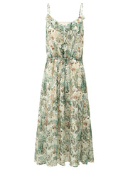 Strappy Floral Green Chiffon Maxi Dress - Starlit Wardrobe Dresses