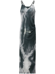 Tie - Dye Ink - Wash Black Camisole Dress – Elegant Women’s Cami Dress - Starlit Wardrobe Dresses