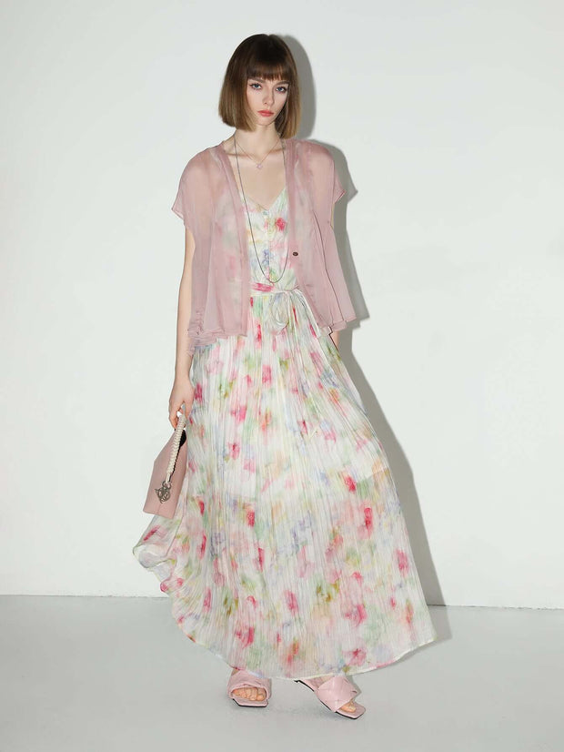 Whimsical Fairy Long Flowy Summer Dress – Elegant Women’s Ombre Maxi - Starlit Wardrobe Dresses