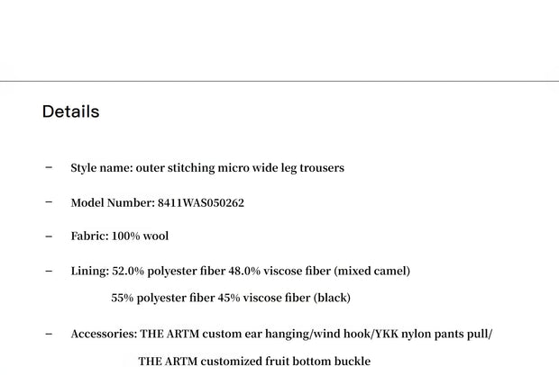 Worsted wool commuter classic drapey raw edge loose straight wide - leg pants - Starlit Wardrobe pants